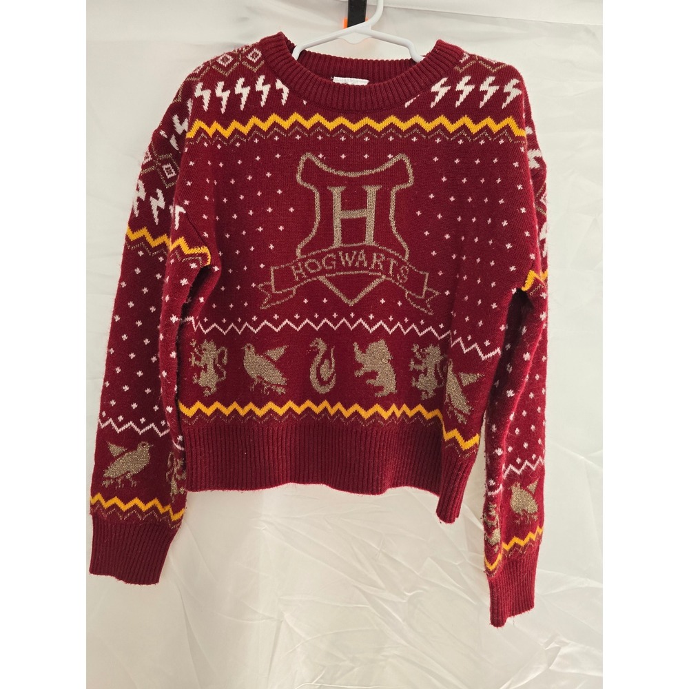 Kids Harry Potter Hogwarts‎ Crest Ugly Christmas Sweater Size S